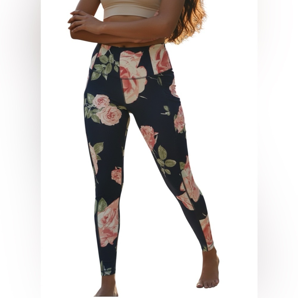 Body, by Cotton On, Australia, quality leggings, Navy rose print, size small
